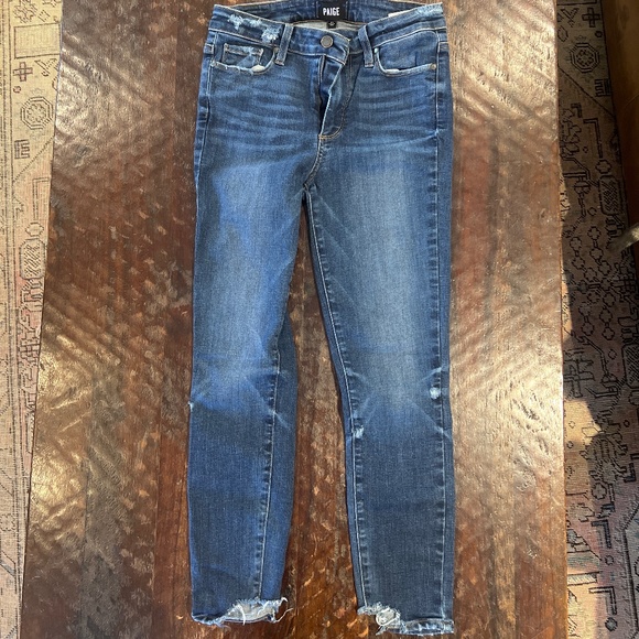 Jeans Crop Grace In LAkeanns – Taille 28 – Bleu – Coupe Classique – Motifs Géométriques